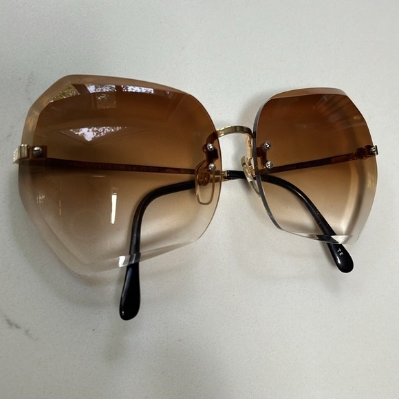Vintage Beveled Rimless Large Sunglasses Ophthalmic for Prescription as Needed main image 11